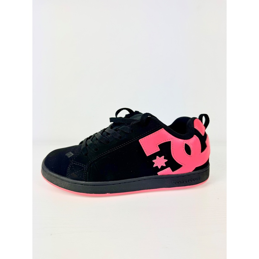 DC Shoes Court Graffik Women's Size 8.5 Black Pink Skate Sneakers Y2K Skater